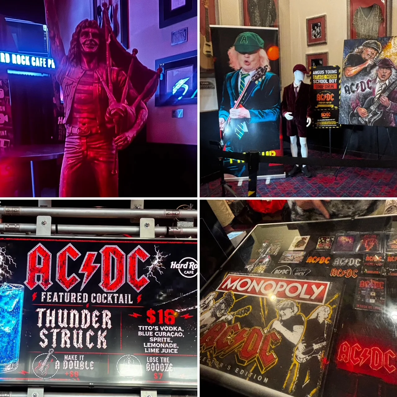 AC/DC PWR/UP pop-up displays and memorabilia